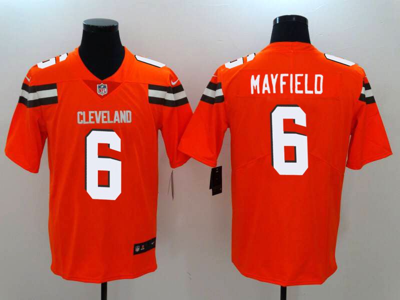 Men Cleveland Browns #6 Mayfield Orange Nike Vapor Untouchable Limited NFL Jerseys->->NFL Jersey
